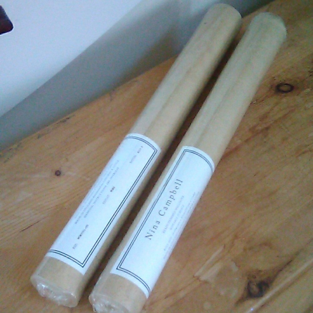 NINA CAMPBELL Tan brown 2 wallpaper rolls